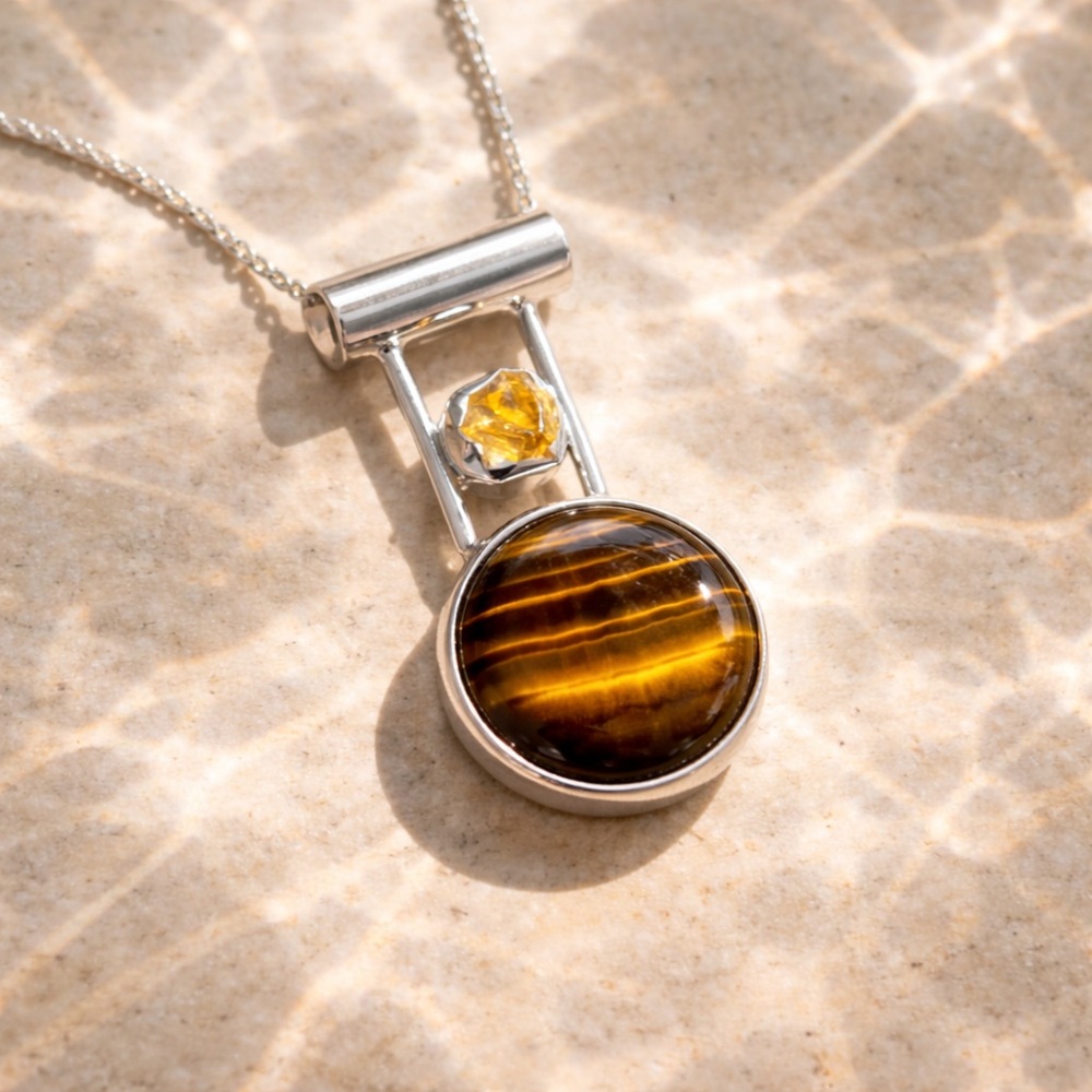 Tiger Eye & Citrine Necklace